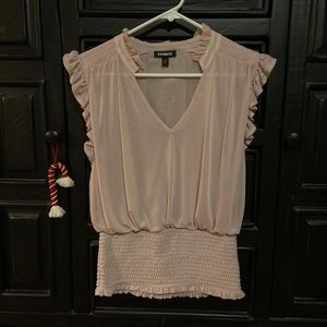 EXPRESS Dressy Top Soft Rose Pink Sleeveless Sheer